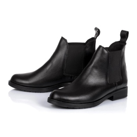 Rusttler Botas femininas de couro Karo Rustler femininas Chelsea preto 1