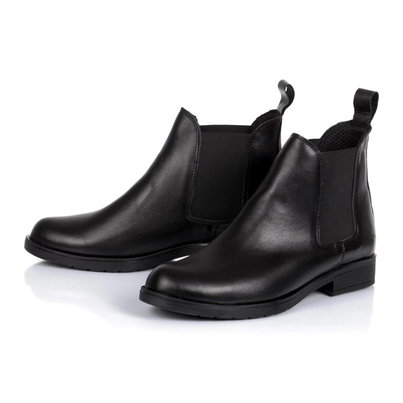 Rusttler Botas femininas de couro Karo Rustler femininas Chelsea preto 1