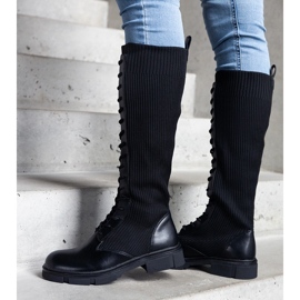 Botas pretas com cano flexível da Veradi preto 2
