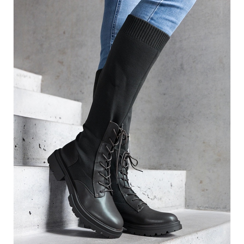 Botas slip-on verdes com parte superior em material flexível da Luana 1 Botas slip-on verdes com parte superior em material flexível da Luana 1