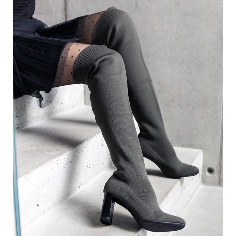 Botas verdes de salto alto com parte superior flexível Flamme 1