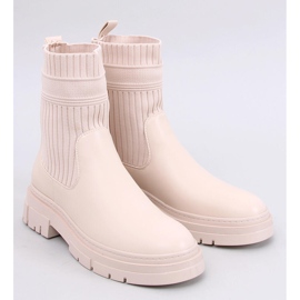 Botins com parte superior flexível Demus Bege 1