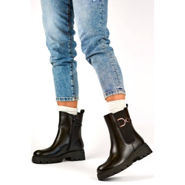 Botas Chelsea com isolamento feminino, pretas, K-99257 preto 2