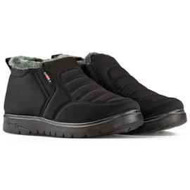 Botas de neve masculinas com isolamento de cano baixo, pretas 81376-1B preto 1