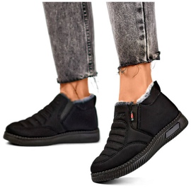 Botas femininas de neve com cano baixo, isoladas, pretas 7792B preto 1