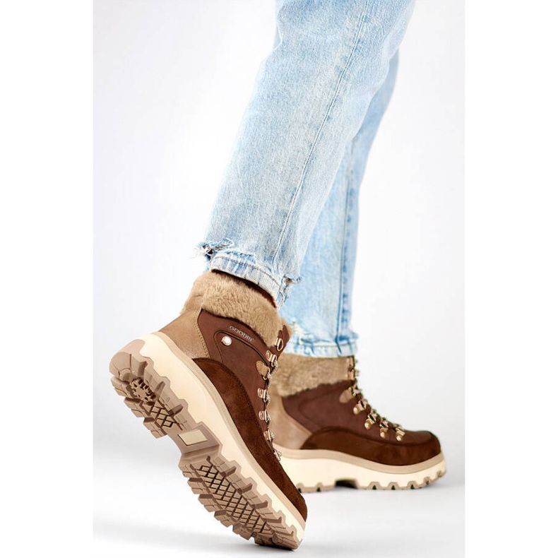 Botas femininas isoladas, bege CC-44BR castanho 2