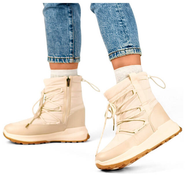 Botas femininas de neve com plataforma, bege 24-16321BE 1 Botas femininas de neve com plataforma, bege 24-16321BE 1
