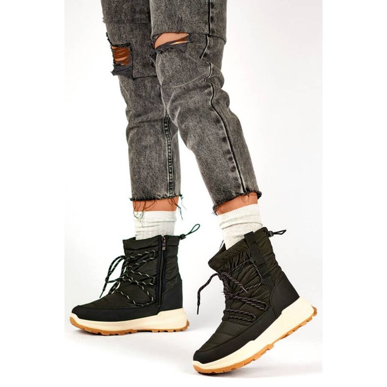 Botas femininas de neve com plataforma, pretas 24-16321B preto 2