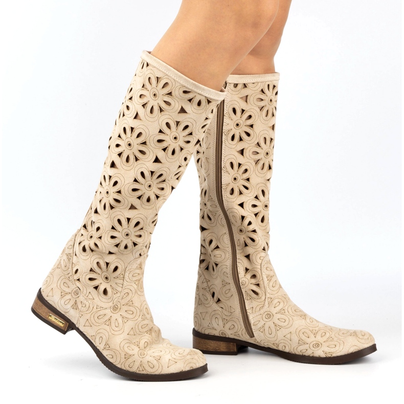 Olivier Botas femininas bege claro 2 Olivier Botas femininas bege claro 2