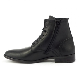 Olivier Botas Chelsea masculinas de couro, sem isolamento, 287 pretas preto 1