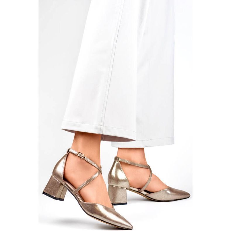 Sapatos femininos com tiras prateadas GD-FL1150T prata 2