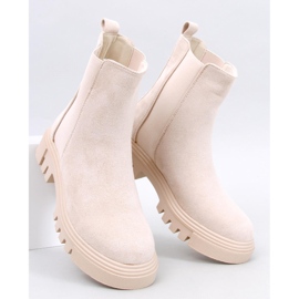 Swanson Botas Chelsea bege de cano alto 1