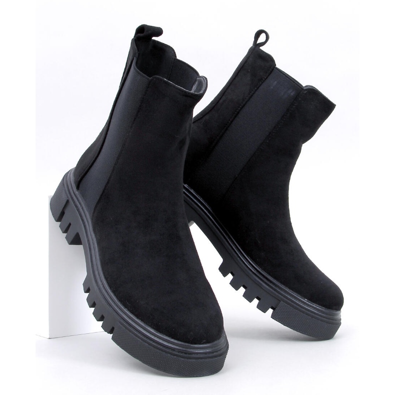 Swanson Botas Chelsea pretas de cano alto preto 1