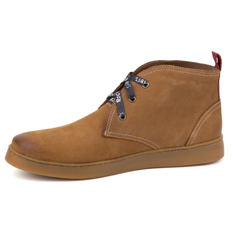 Sapatos masculinos de couro Chukka KAMPOL 110/410 castanho claro bege 2