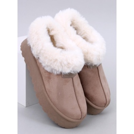 Botas curtas de neve Yogi Khaki com pele bege 2 Botas curtas de neve Yogi Khaki com pele bege 2