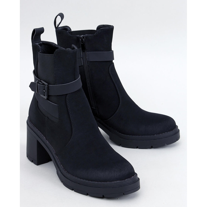 Botins confortáveis ​​de salto alto Tanish Black preto 1