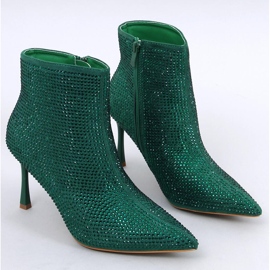 Botins de salto alto com cristais Demish Green verde 1 Botins de salto alto com cristais Demish Green verde 1