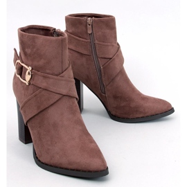 Botins de salto alto Janisa Khaki marrom 1