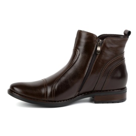 Olivier Botas masculinas de couro de inverno Chelsea 1001 marrom 1