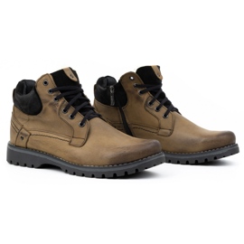 KOMODO Botas de inverno de homem em pele 885 azeitona verde 2