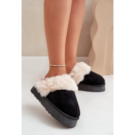 Botas de neve femininas pretas Doriola com sola grossa e pele preto 2 Botas de neve femininas pretas Doriola com sola grossa e pele preto 2