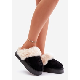 Botas de neve femininas pretas Doriola com sola grossa e pele preto 1 Botas de neve femininas pretas Doriola com sola grossa e pele preto 1