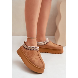 Botas de neve com plataforma e bordado Camel Tamilda castanho 2