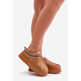 Botas de neve com plataforma e bordado Camel Tamilda castanho 1