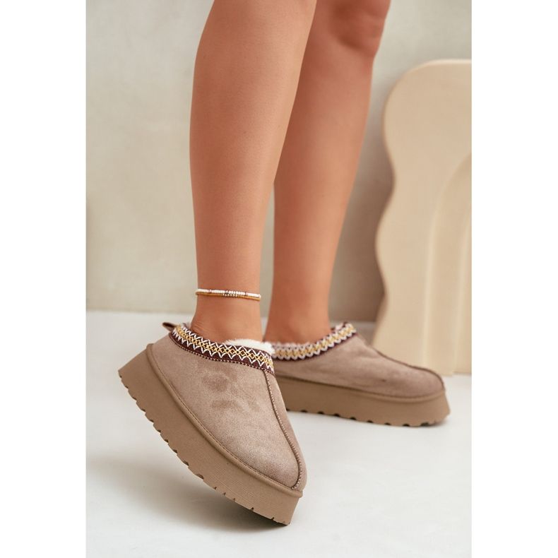 Botas de neve com plataforma e bordado, Tamilda Bege Escuro 1