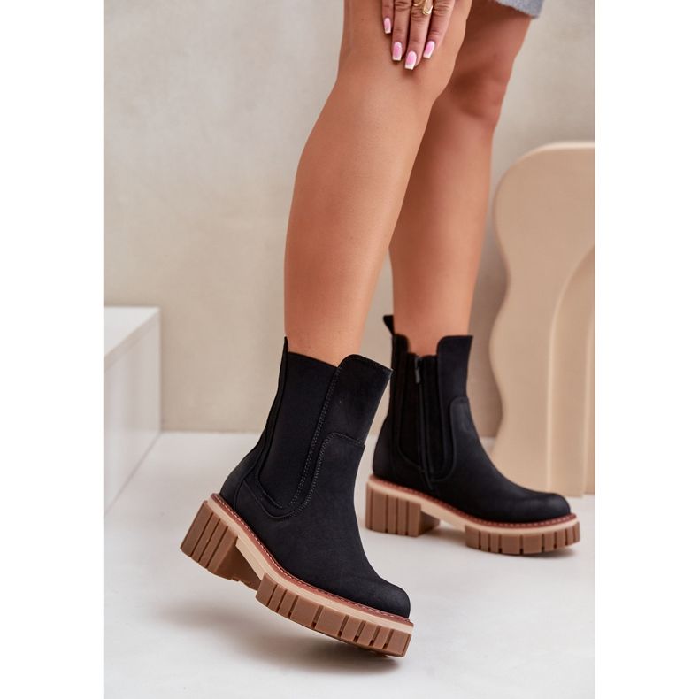 Botas Chelsea isoladas com zíper, Black Linneviae preto 2