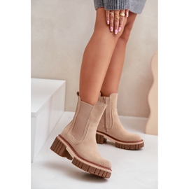 Botas Chelsea com zíper isolado bege Linneviae 2 Botas Chelsea com zíper isolado bege Linneviae 2