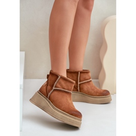 Botas de neve em camurça de couro com plataforma e cunha marrom Maciejka 06769-29 marrom castanho 2 Botas de neve em camurça de couro com plataforma e cunha marrom Maciejka 06769-29 marrom castanho 2