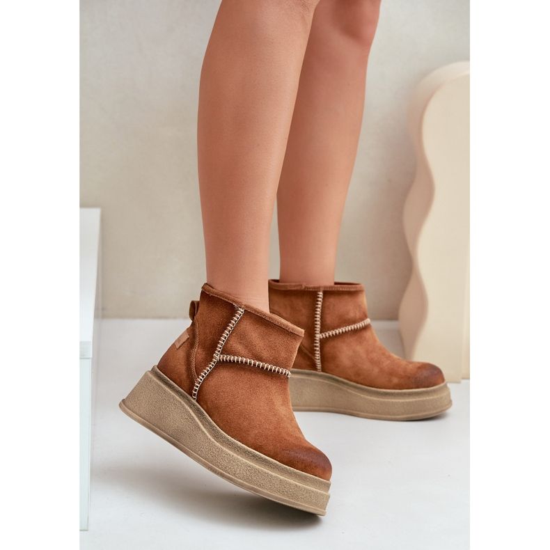Botas de neve em camurça de couro com plataforma e cunha marrom Maciejka 06769-29 marrom castanho 2 Botas de neve em camurça de couro com plataforma e cunha marrom Maciejka 06769-29 marrom castanho 2