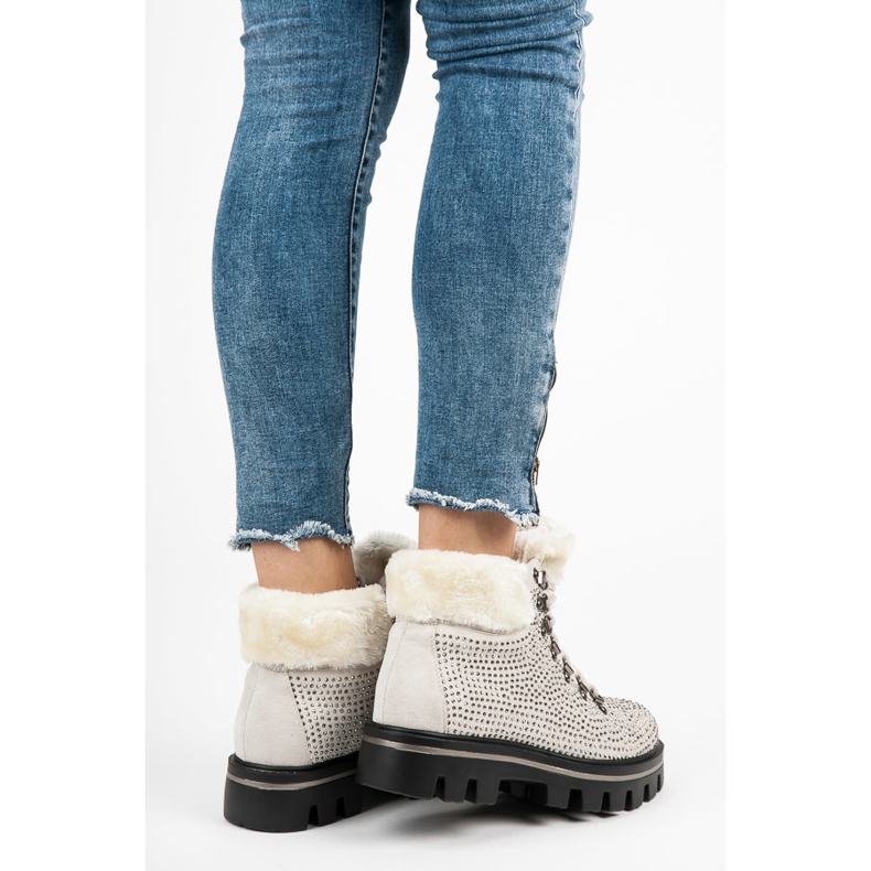 Kylie Botas estilosas com protetor marrom 2