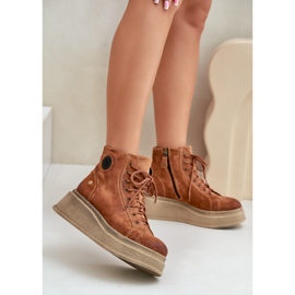 Botins de camurça com plataforma maciça Maciejka 06309-29 Marrom 2