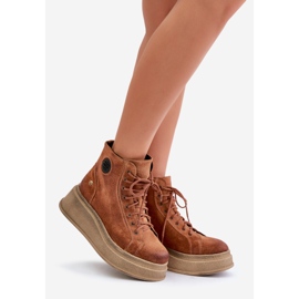 Botins de camurça com plataforma maciça Maciejka 06309-29 Marrom castanho 1