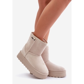 Botas femininas de neve com plataforma alta Big Star OO274897 Bege claro 1