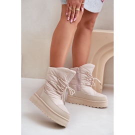 Botas de neve com plataforma e zíper Big Star OO274885 bege 2
