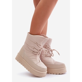 Botas de neve com plataforma e zíper Big Star OO274885 bege 1