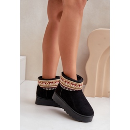 Botas de neve femininas com estampa em plataforma preta Avatharia preto 2 Botas de neve femininas com estampa em plataforma preta Avatharia preto 2
