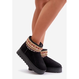 Botas de neve femininas com estampa em plataforma preta Avatharia preto 1 Botas de neve femininas com estampa em plataforma preta Avatharia preto 1