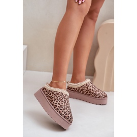 Botas femininas de neve com plataforma isoladas com pele de leopardo, marrom, Remenia castanho 2 Botas femininas de neve com plataforma isoladas com pele de leopardo, marrom, Remenia castanho 2