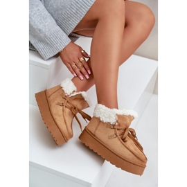 Botas femininas de neve com plataforma e pele, Branek Camel Ciabellae marrom 2