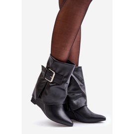 Botins Vortinia pretos com cano alto e fivela 1