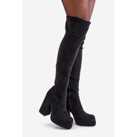 Botas acima do joelho com salto alto e plataforma, pretas Nadelian preto 1 Botas acima do joelho com salto alto e plataforma, pretas Nadelian preto 1