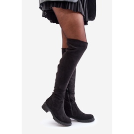 Botas rasas acima do joelho pretas Filora preto 1
