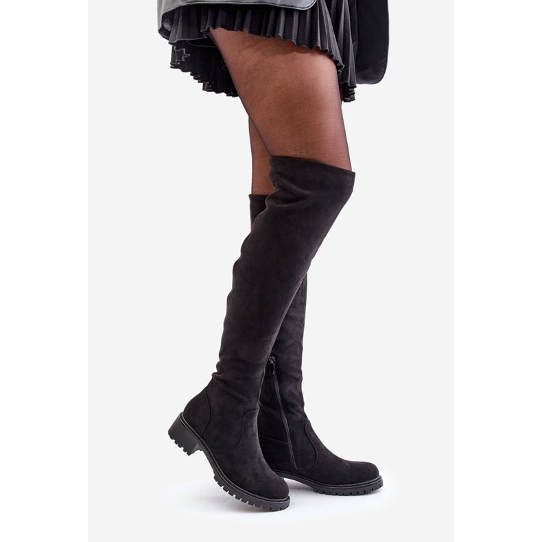Botas rasas acima do joelho pretas Filora preto 1