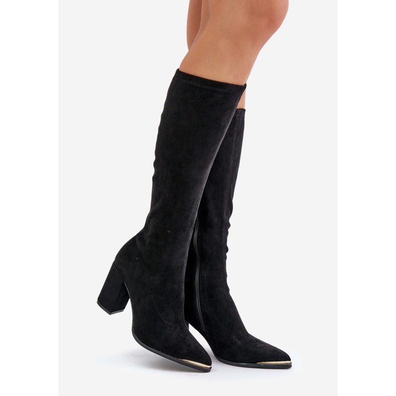 Botas Eco Suede com salto bloco, Preto Batirae 1