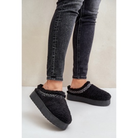 Botas de neve com plataforma de pele de carneiro Mesirra pretas com pele preto 2 Botas de neve com plataforma de pele de carneiro Mesirra pretas com pele preto 2