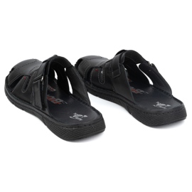 Chinelos de couro masculino KAMPOL Polskie stogie 221KAM preto 3